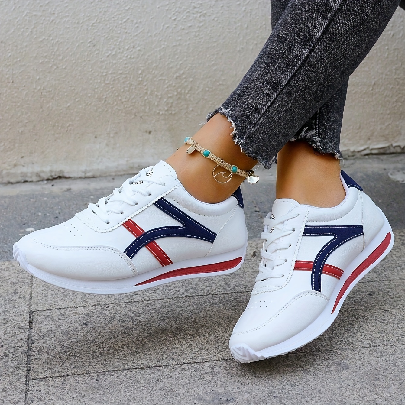 fashion lace sneakers women s style soft sole details 3