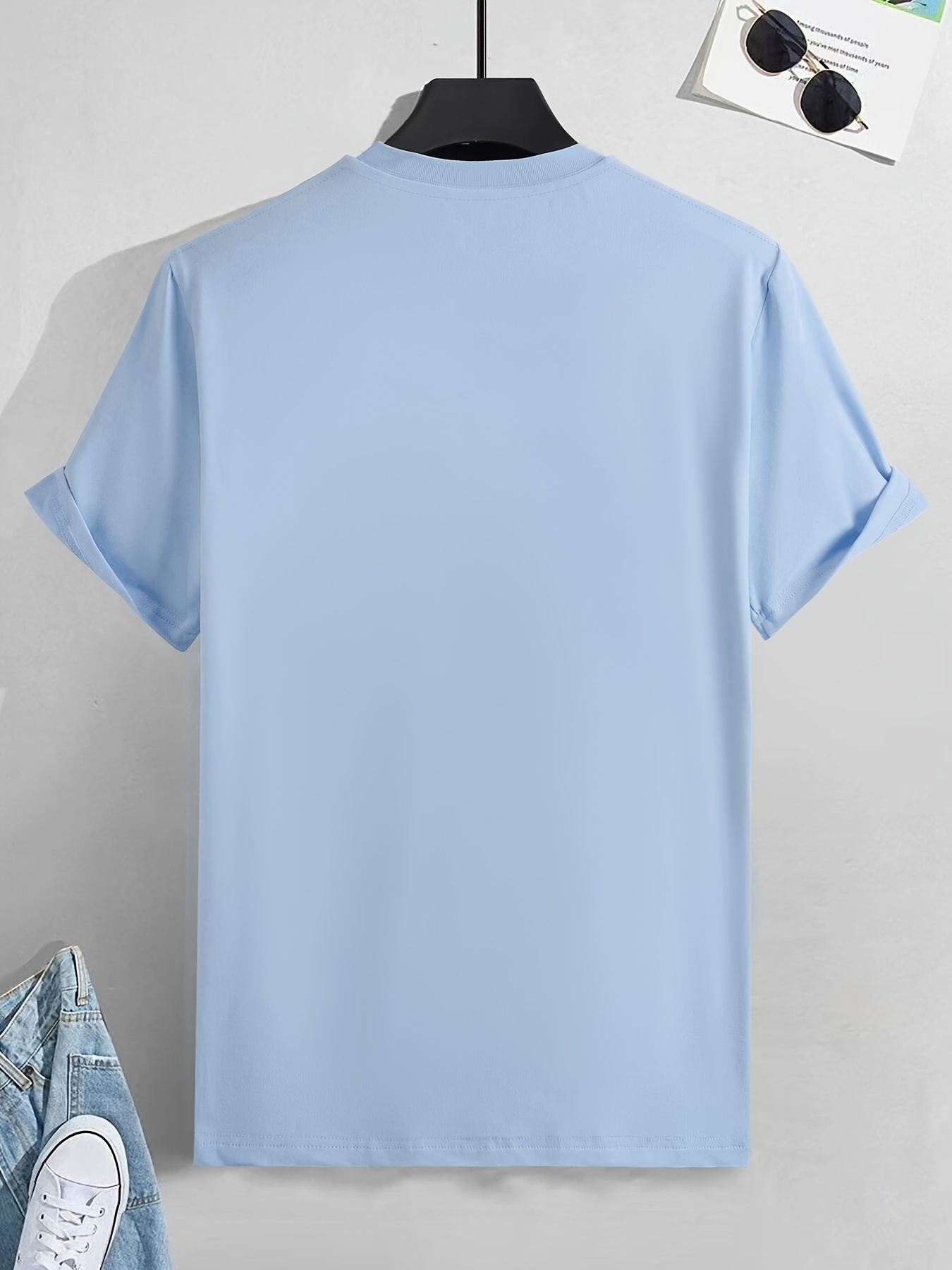 mens casual california west coast slightly stretch crew neck short sleeve t shirt male clothes for summer details 16
